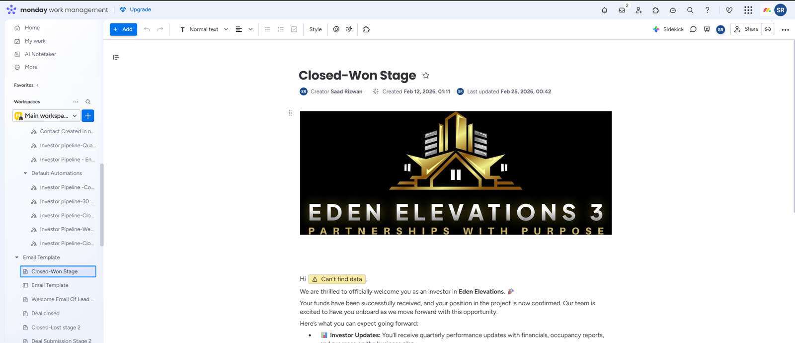 monday.com email campaign
